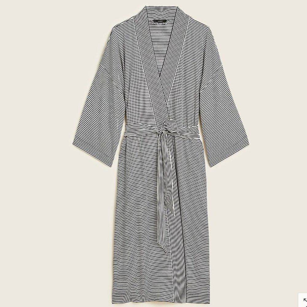 J. Crew Eco dreamiest robe in stripe - NWT